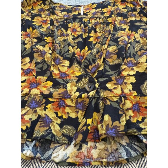 Free People Love Letter Set With Long Sleeve Crop Top - Black/Yellow Boho Style - Picture 8 of 16